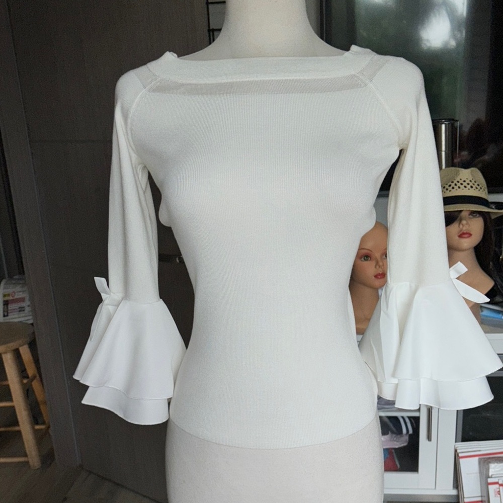 Catherine Malandrino Cream Knit Top